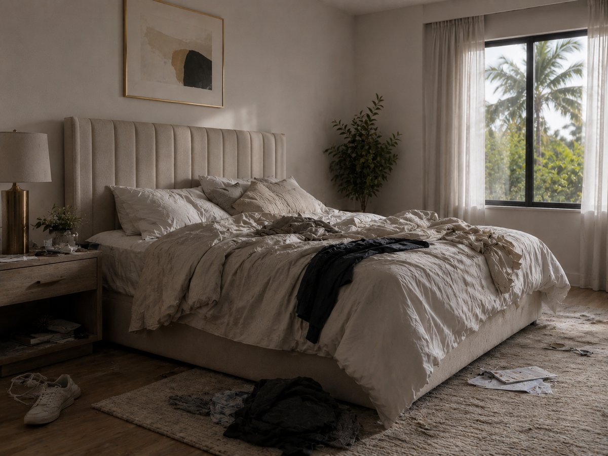 Bedroom before cleaning
